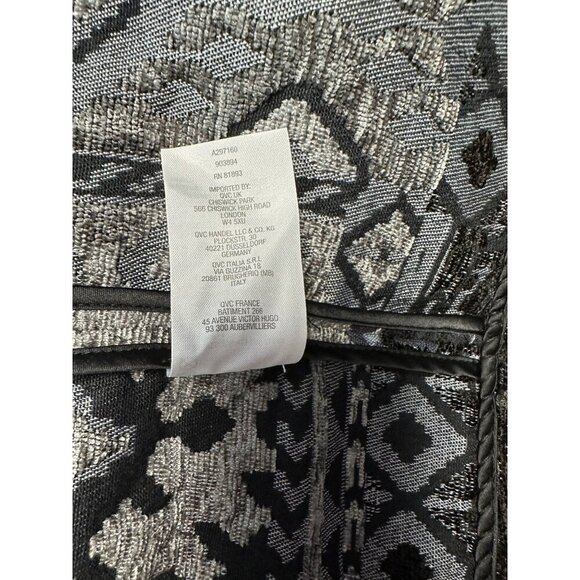 SUSAN GRAVER Artisan Embellished Snap Close Tapestry Jacket Grey Size 6 - Picture 10 of 12